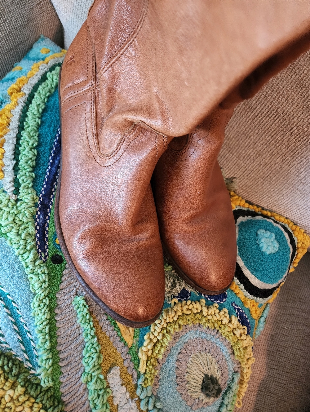 Menorca Leather Mid-Calf Boots in Brown - Picture 10 of 13